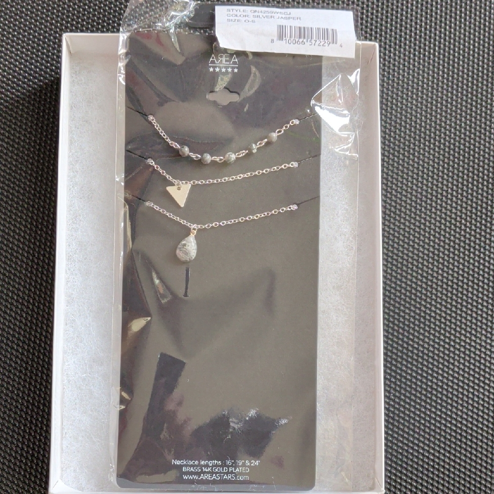 AREA Silver Layered Necklace Set